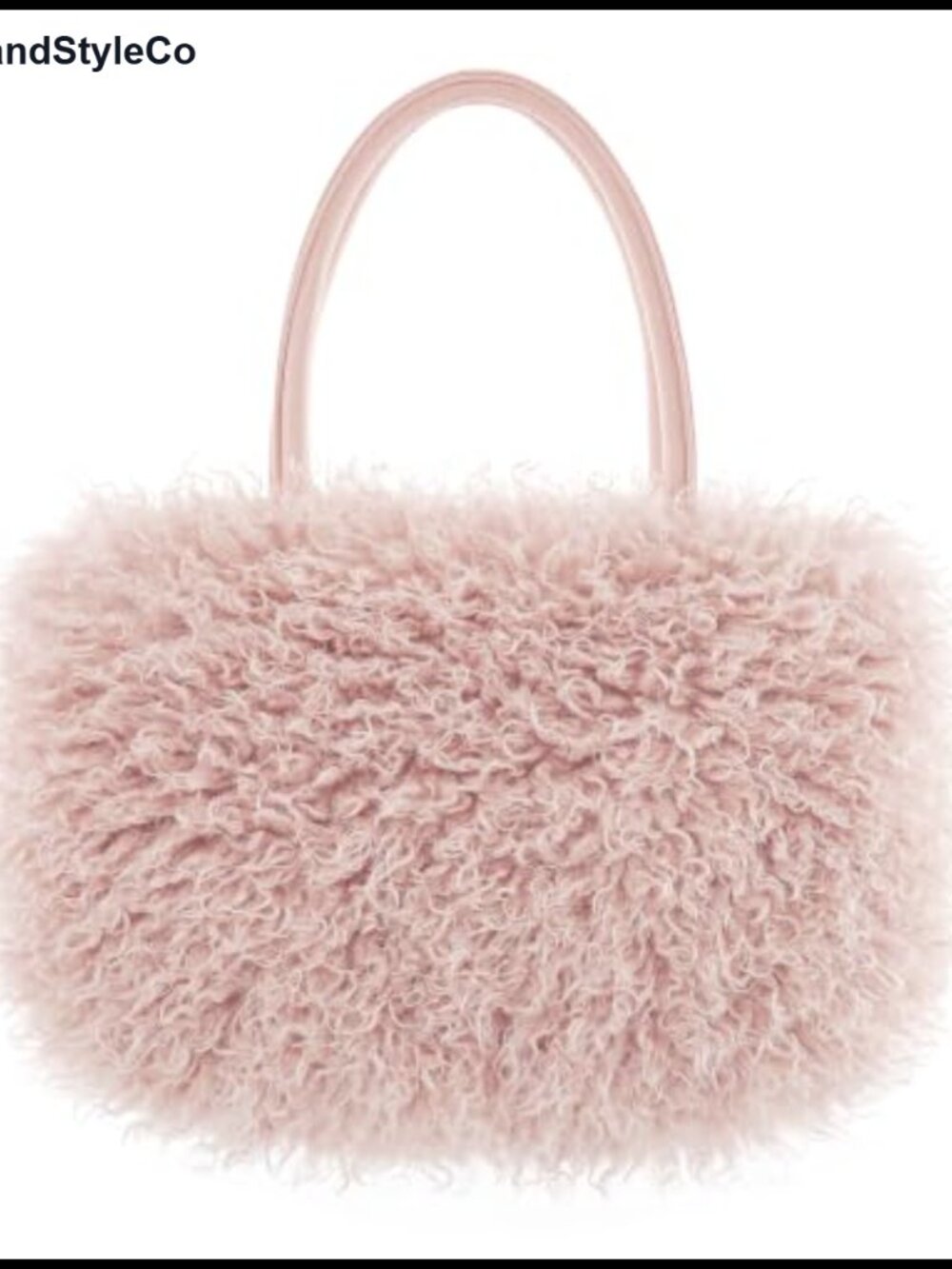 Faux Fur Tote Bag Curly Furry Top Handle Handbag Large Plush Purse